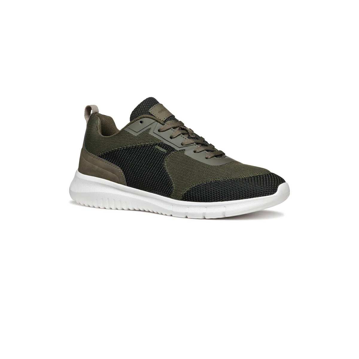 Sneakers verde militare da Uomo con inserti in contrasto e suola traspirante Geox - Image 2