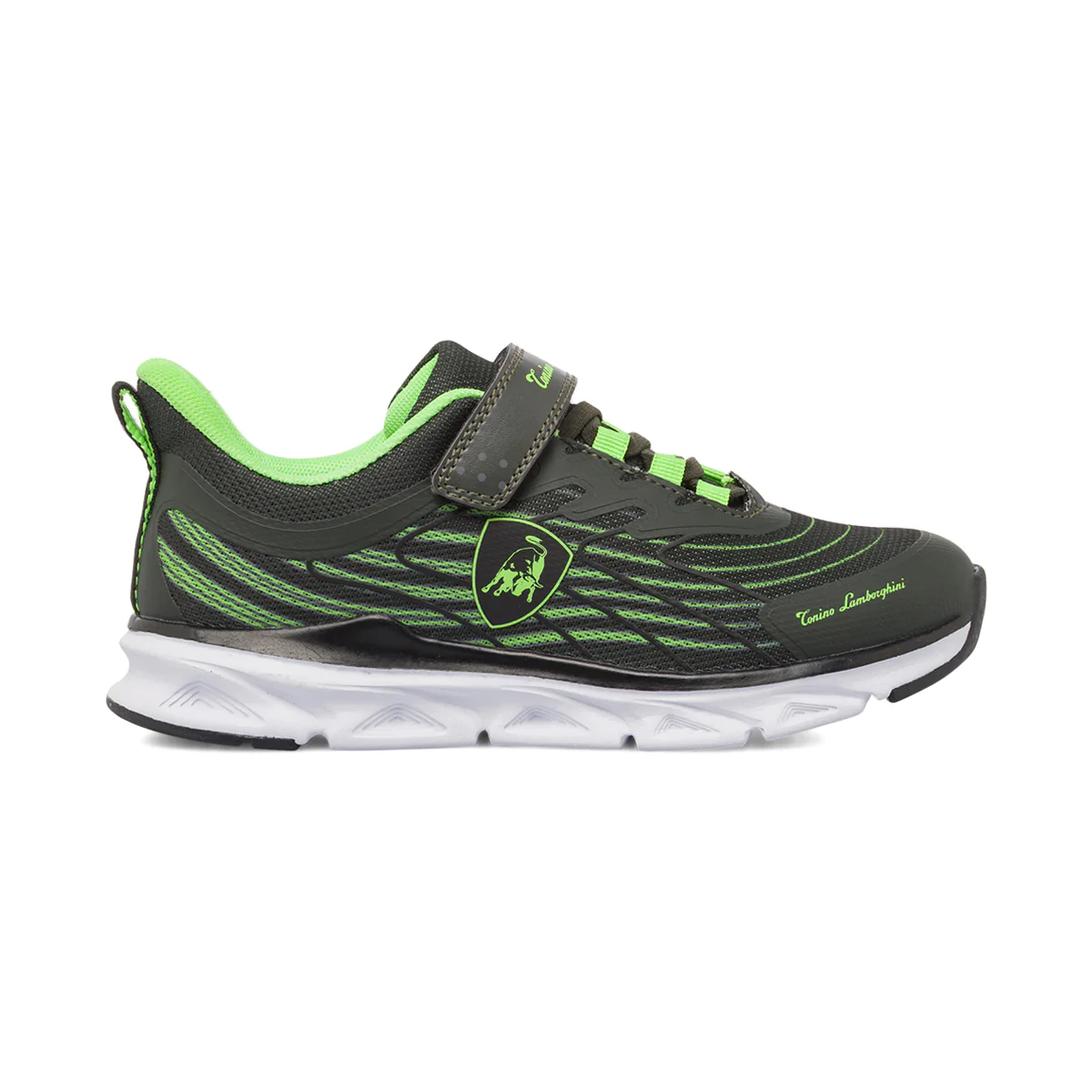 Sneakers verde militareda Bambino con strappo Tonino Lamborghini