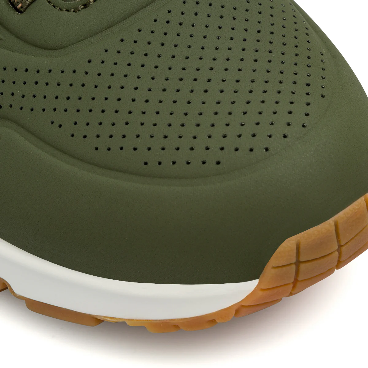 Sneakers verde oliva da donna con suola ad aria Skechers Uno - Shimmer Away - Image 3