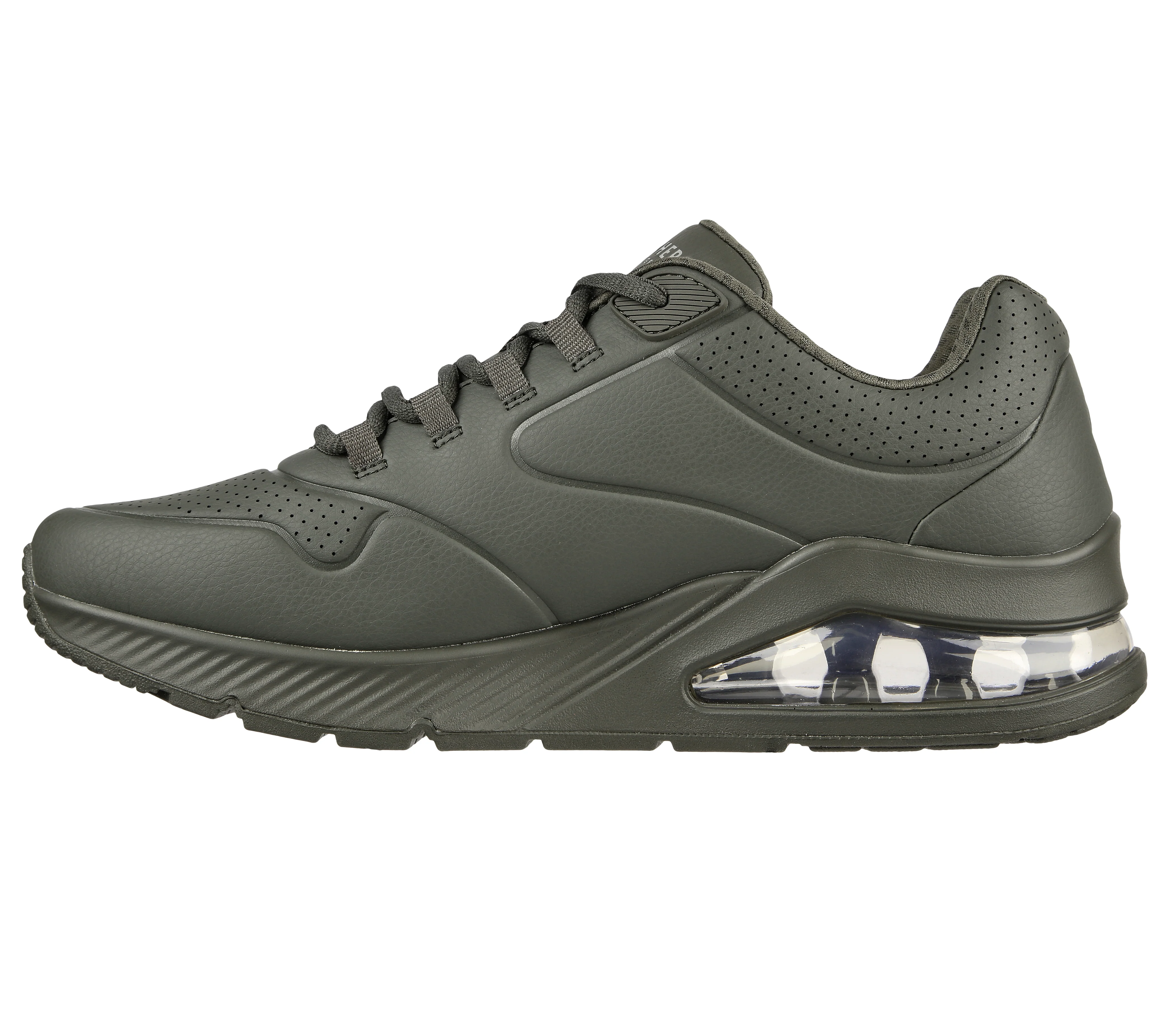 Sneakers verde scuro da uomo con suola ad aria Skechers Uno 2 - Image 4