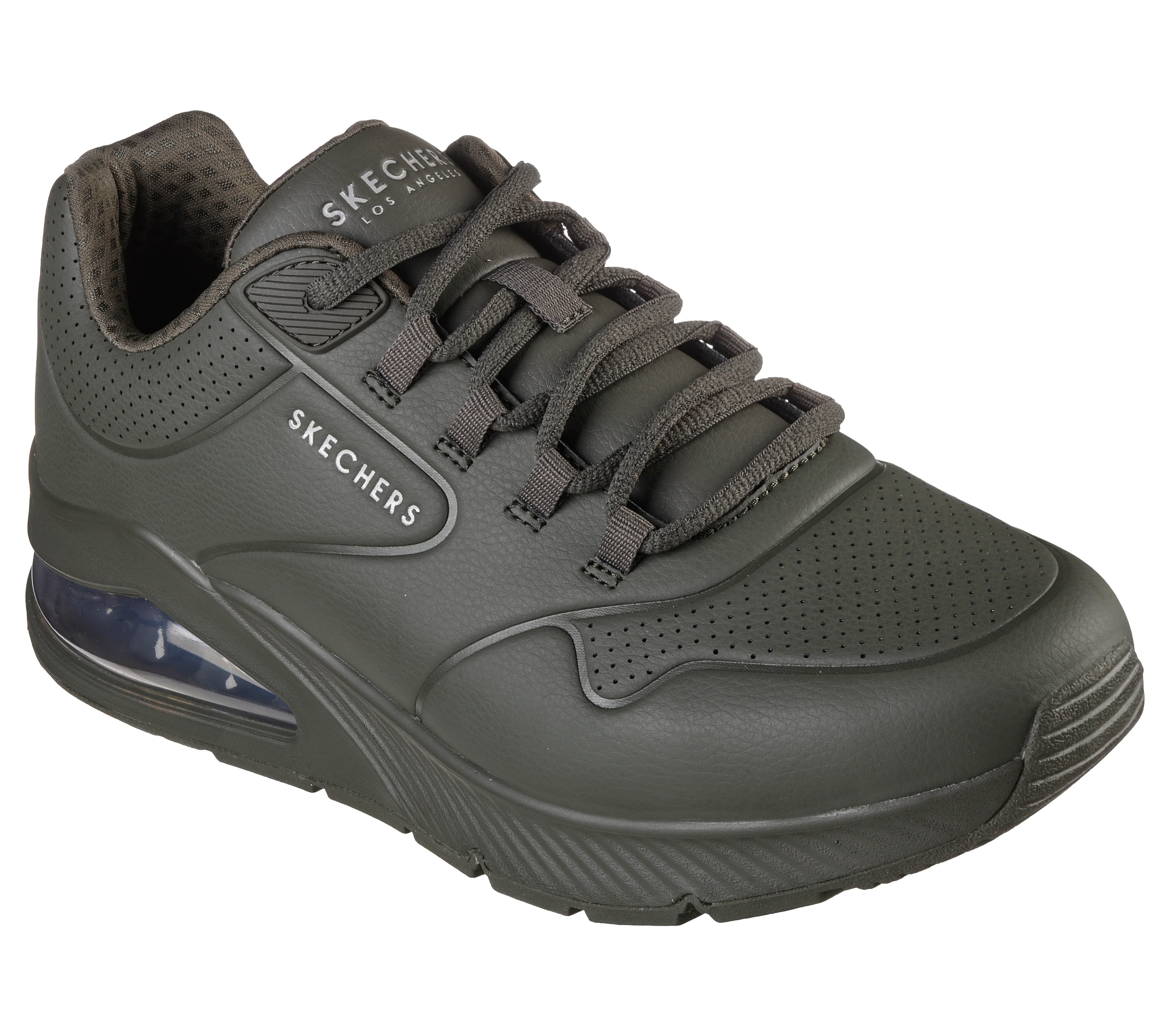 Sneakers verde scuro da uomo con suola ad aria Skechers Uno 2 - Image 5