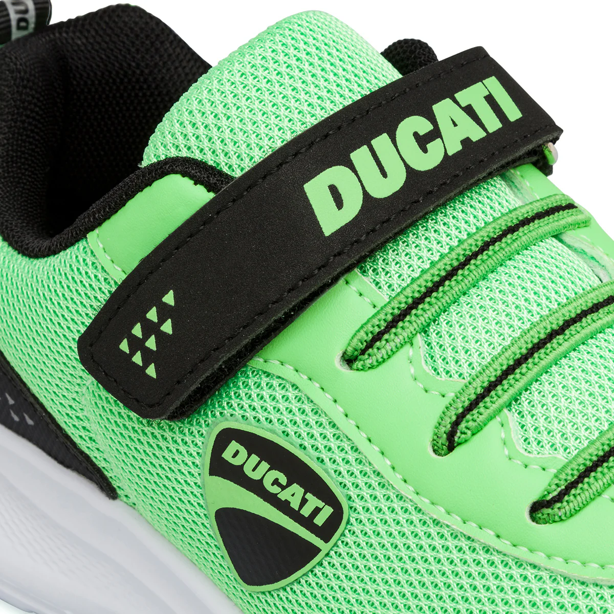 Sneakers verdi da bambino con chiusura a strappo e logo Ducati - Image 5