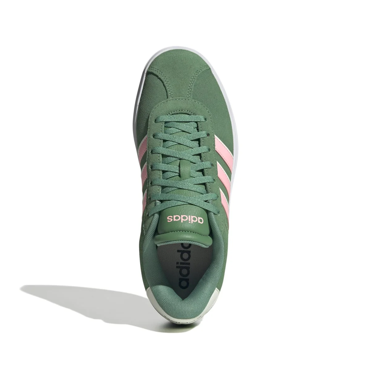 Sneakers verdi da donna in pelle effetto scamosciato adidas VL Court Bold - Image 5