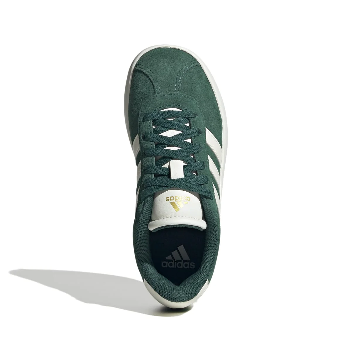 Sneakers verdi da ragazzo con strisce bianche adidas VL Court 3.0 K - Image 3