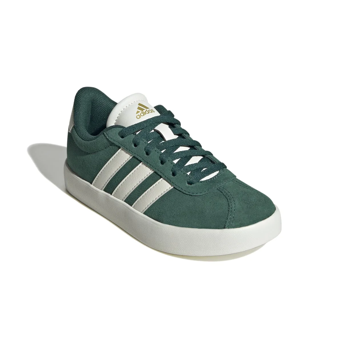 Sneakers verdi da ragazzo con strisce bianche adidas VL Court 3.0 K - Image 6