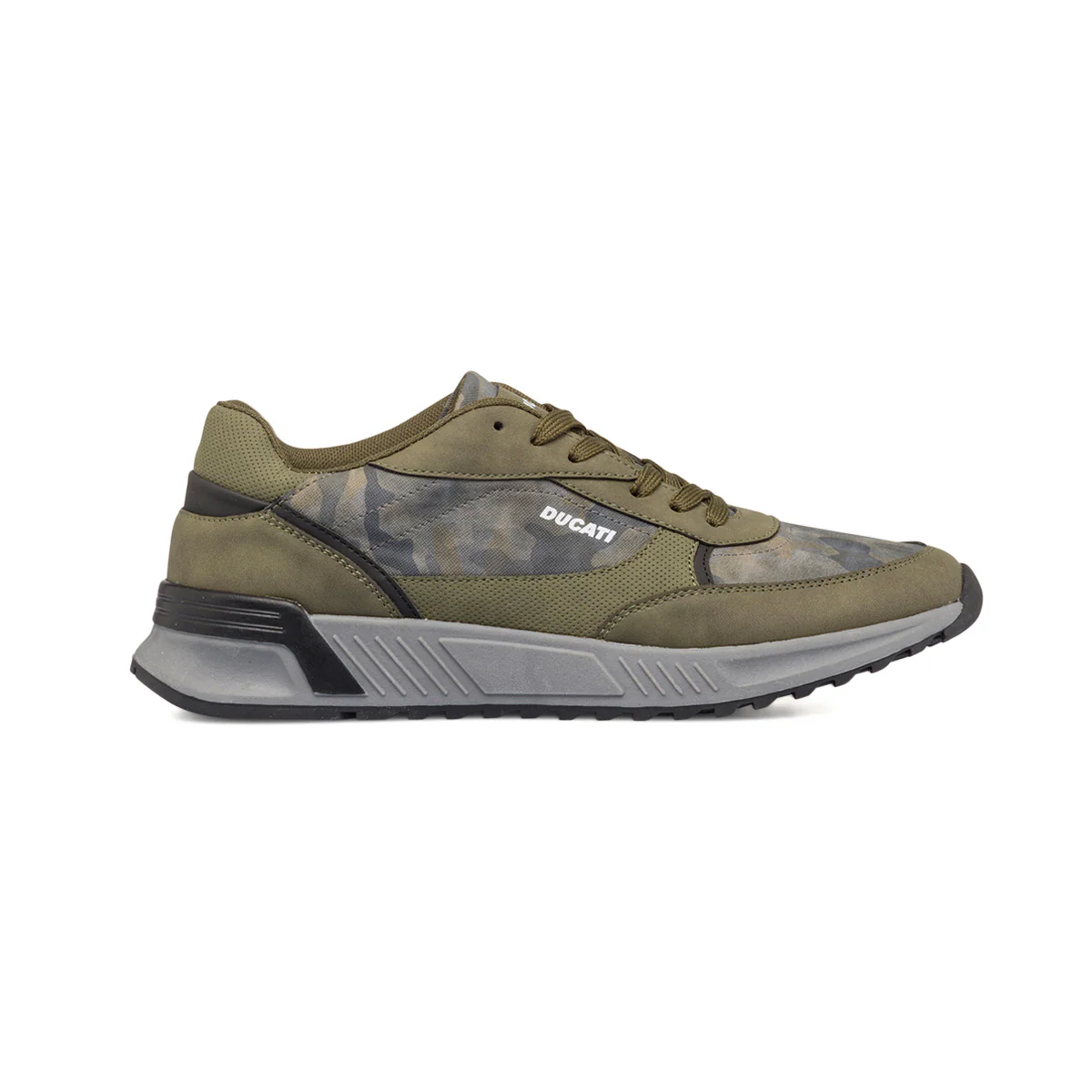 Sneakers verdi da uomo con dettagli camouflage Ducati