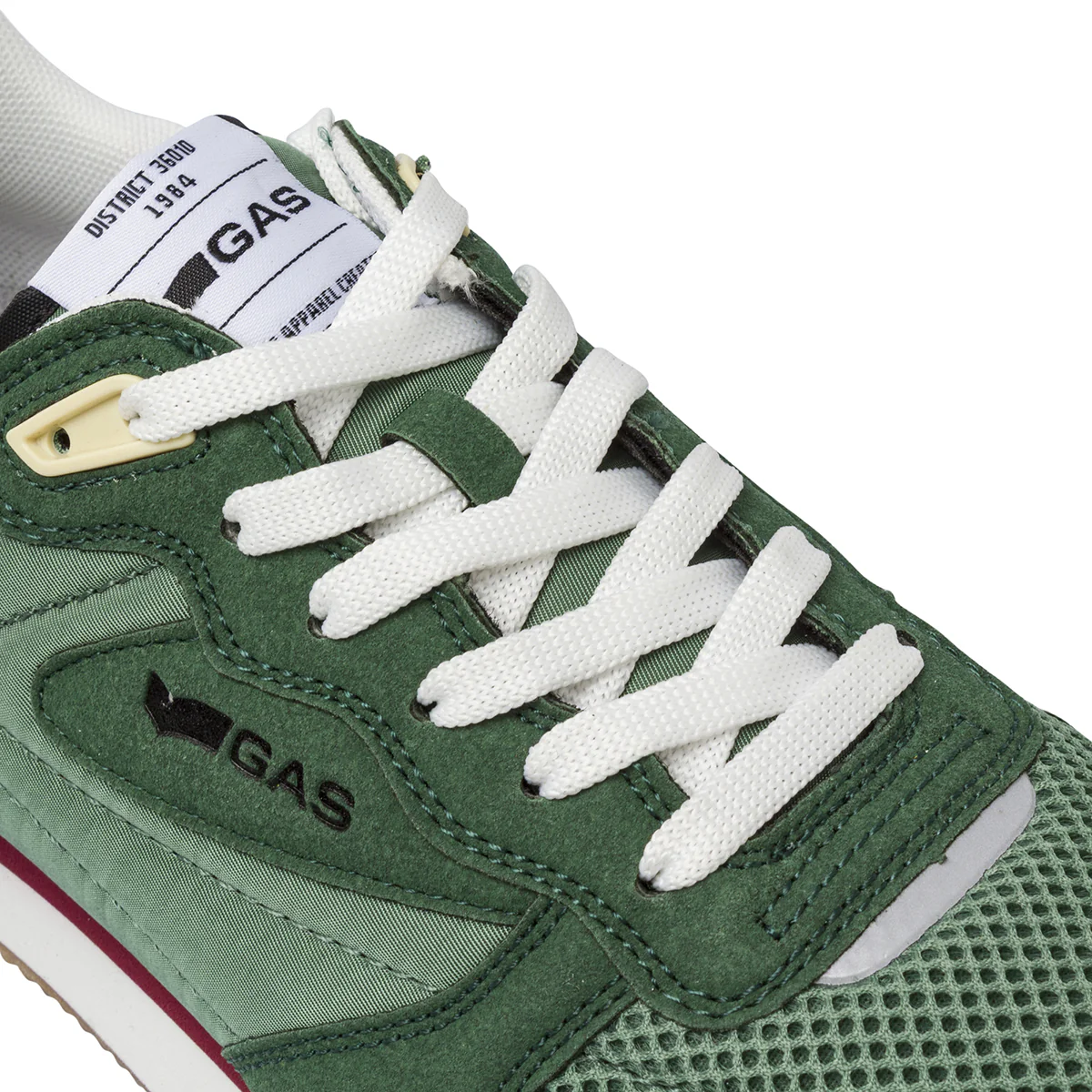 Sneakers verdi da Uomo con inserti effetto scamosciato Gas - Image 4