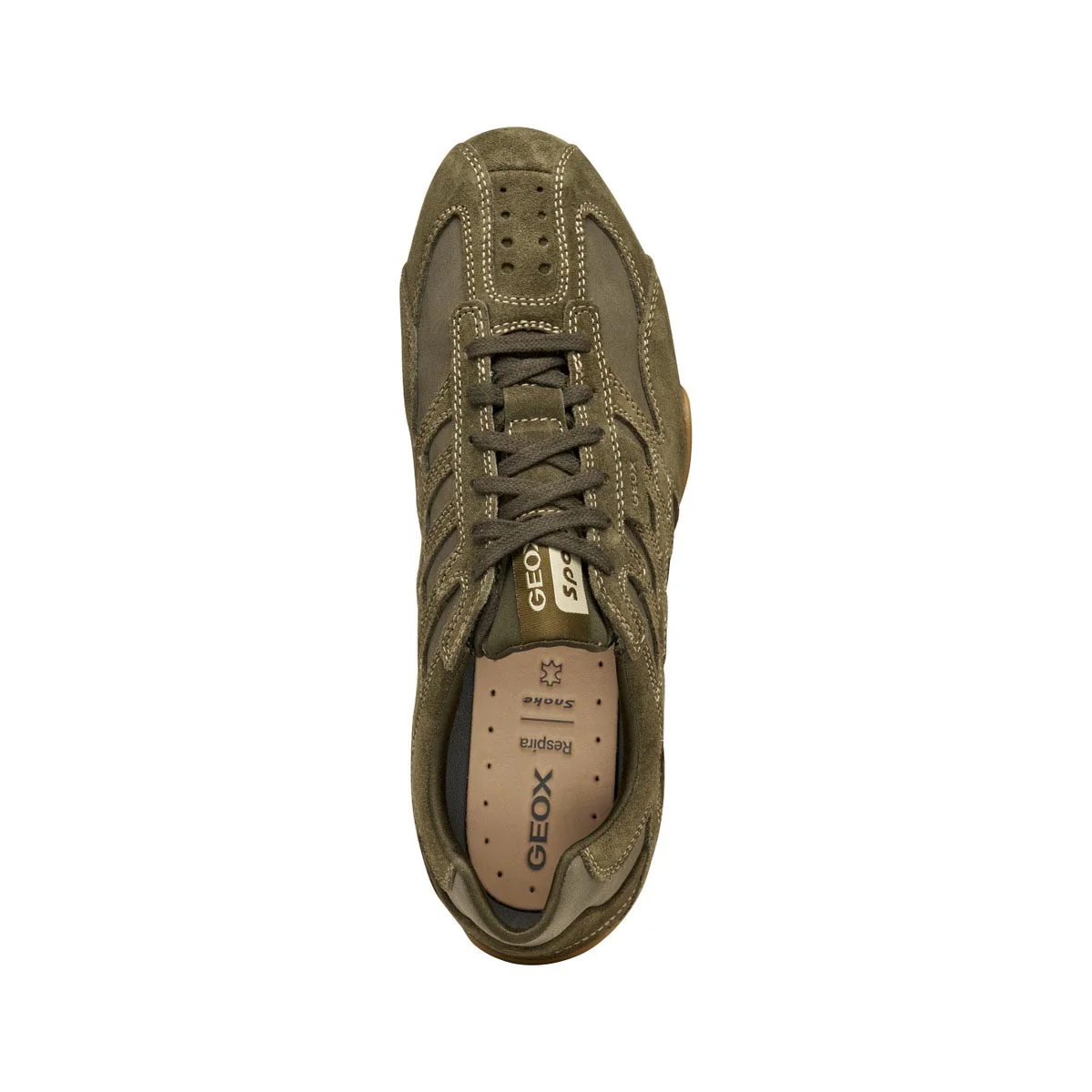 Sneakers verdi da Uomo in suede con suola traspirante Geox - Image 5