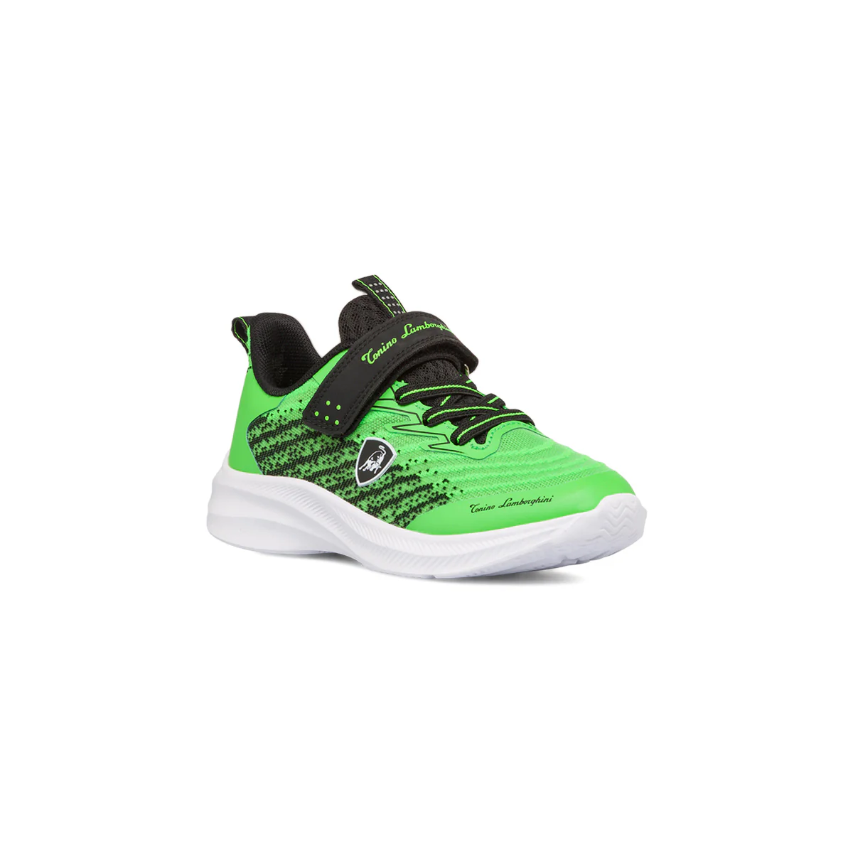 Sneakers verdi e nere da bambino con logo laterale Tonino Lamborghini RaptorKick Signature - Image 2