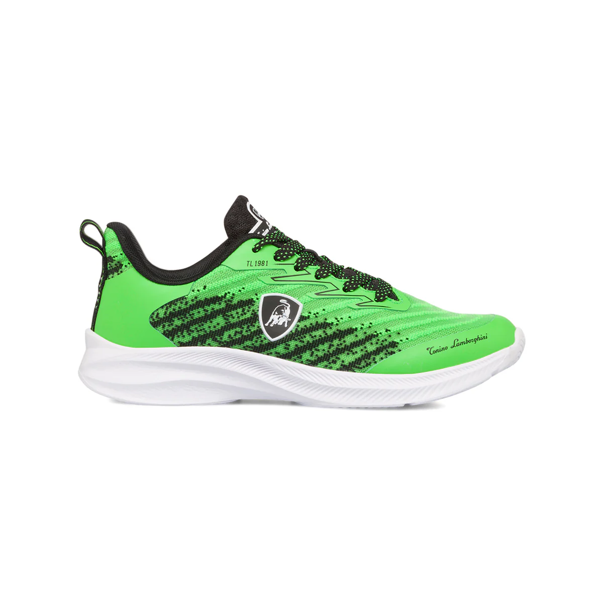 Sneakers verdi e nere da ragazzo con logo laterale Tonino Lamborghini Raptorkick Signature