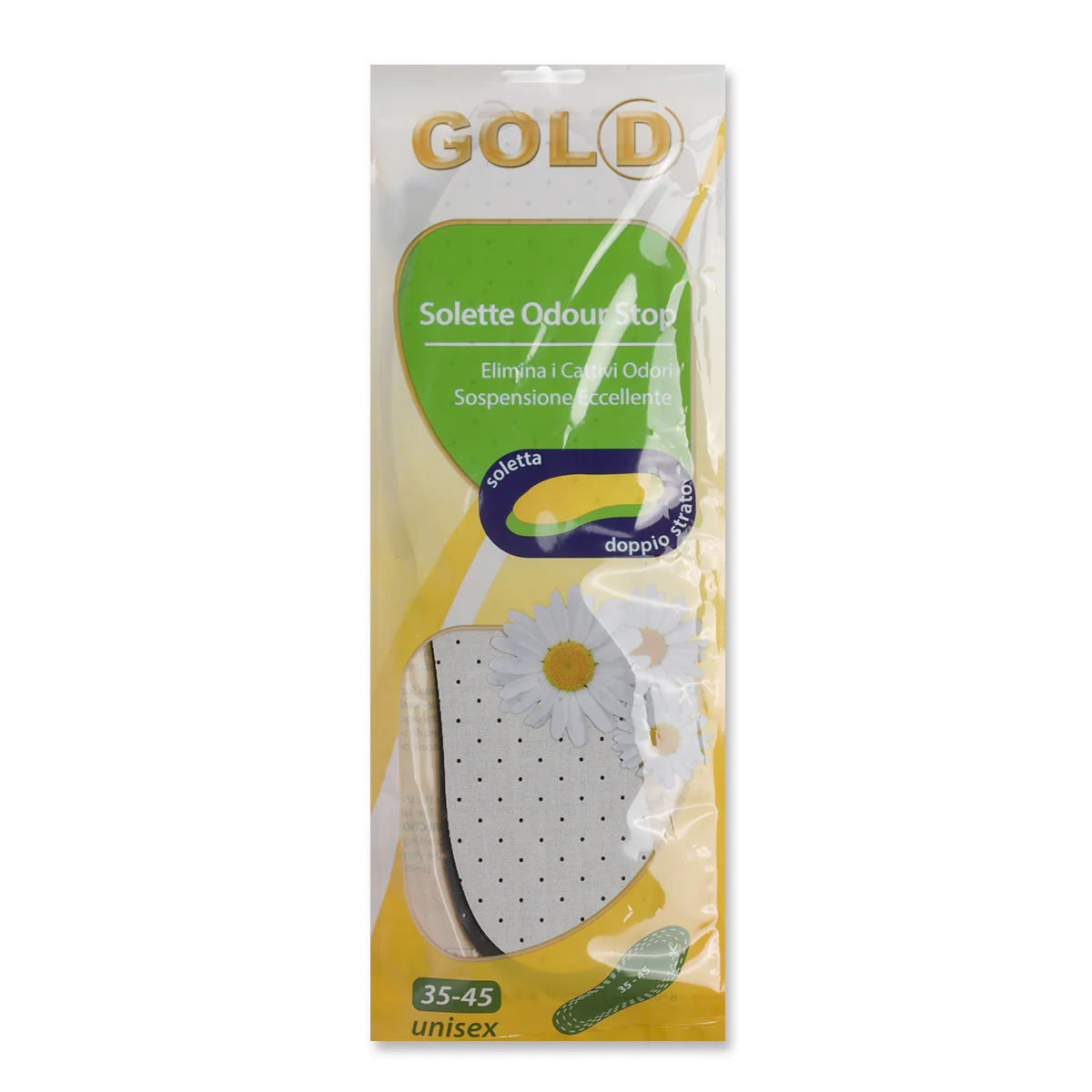 Solette traspiranti e traforate Unisex per calzature multicolore Gold - Image 4