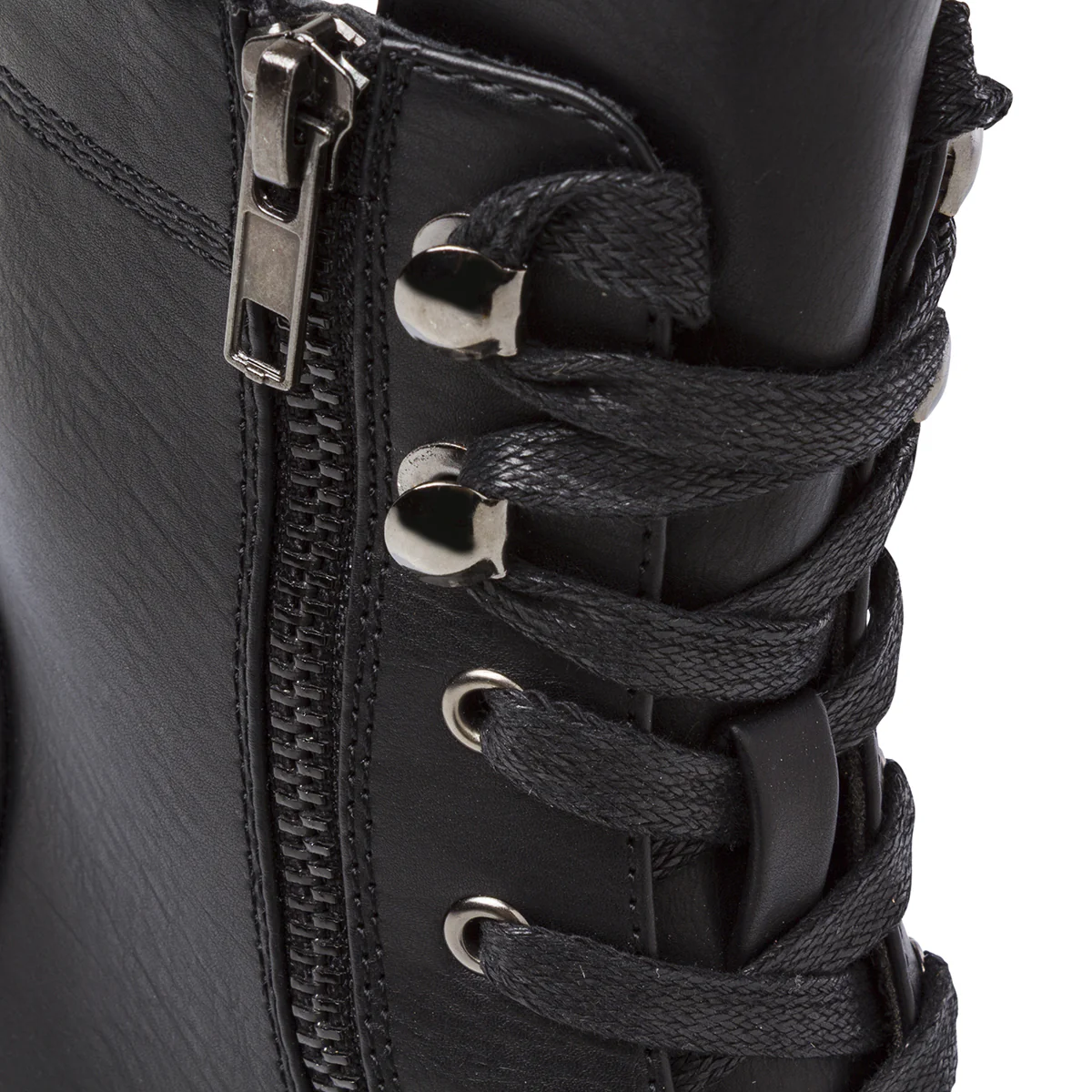 Stivaletti anfibi neri da donna con suola chunky e zip laterale Swish Jeans - Image 5