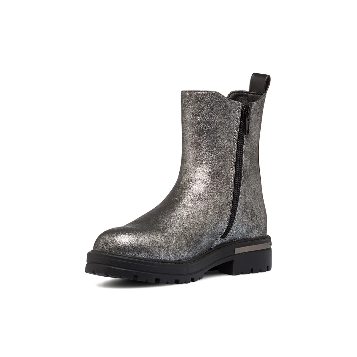 Stivaletti argento da bambina con zip e inserto elastico 10 Baci - Image 4