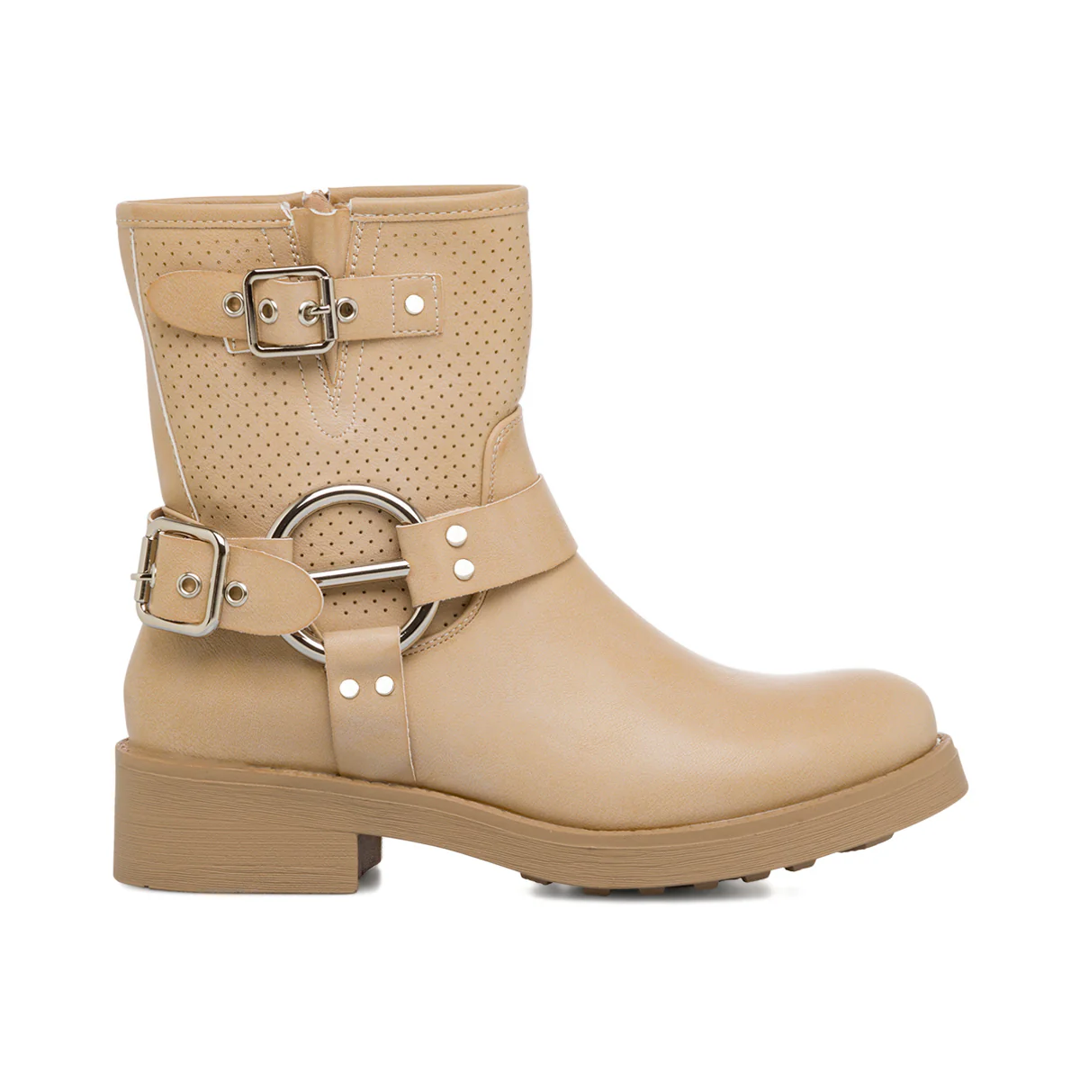 Stivaletti bassi taupe con fibbie da donna Lora Ferres