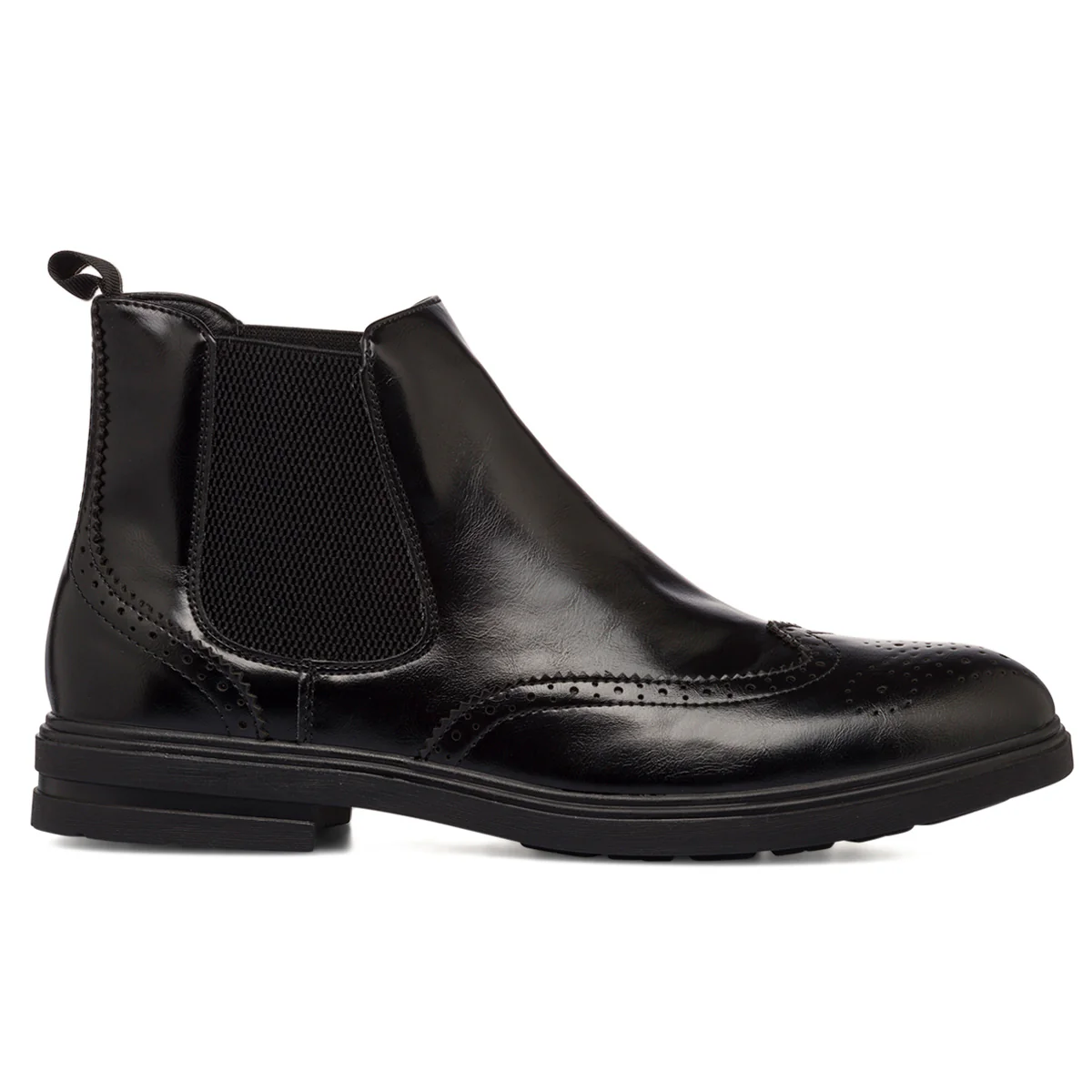 Stivaletti beatles eleganti neri da uomo con fascia elastica Riflessi Urbani