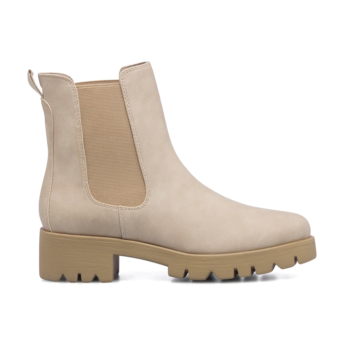 Stivaletti beige da donna con suola combat Lora Ferres