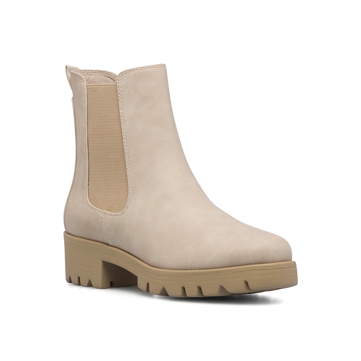 Stivaletti beige da donna con suola combat Lora Ferres - Image 2