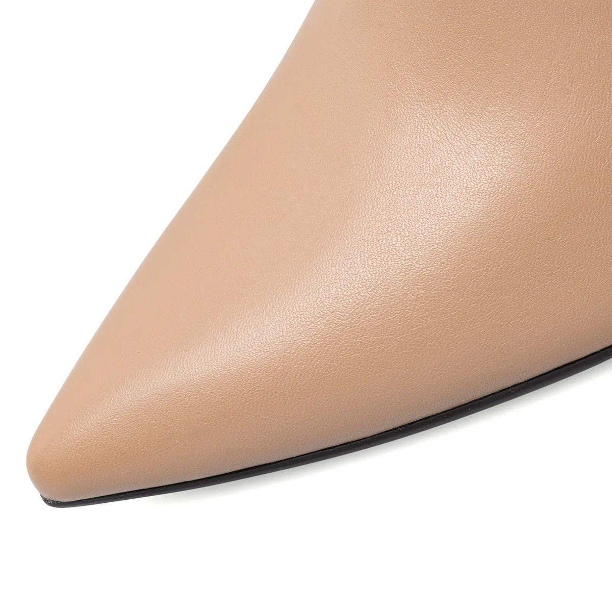 Stivaletti beige da donna con tacco a rocchetto 8 cm e zip Lora Ferres - Image 9