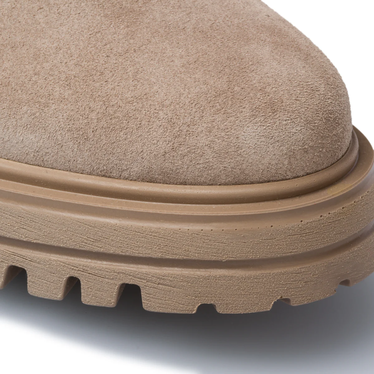 Stivaletti beige in pelle arricciata con cinturino Primopiano - Image 6