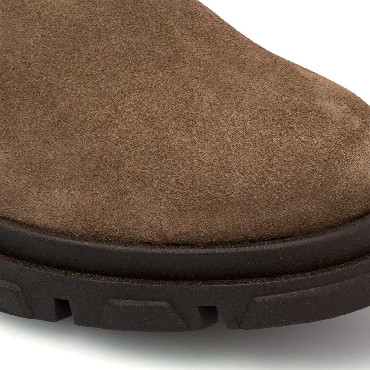 Stivaletti beige in pelle scamosciata da donna con inserti elastici Primopiano - Image 5