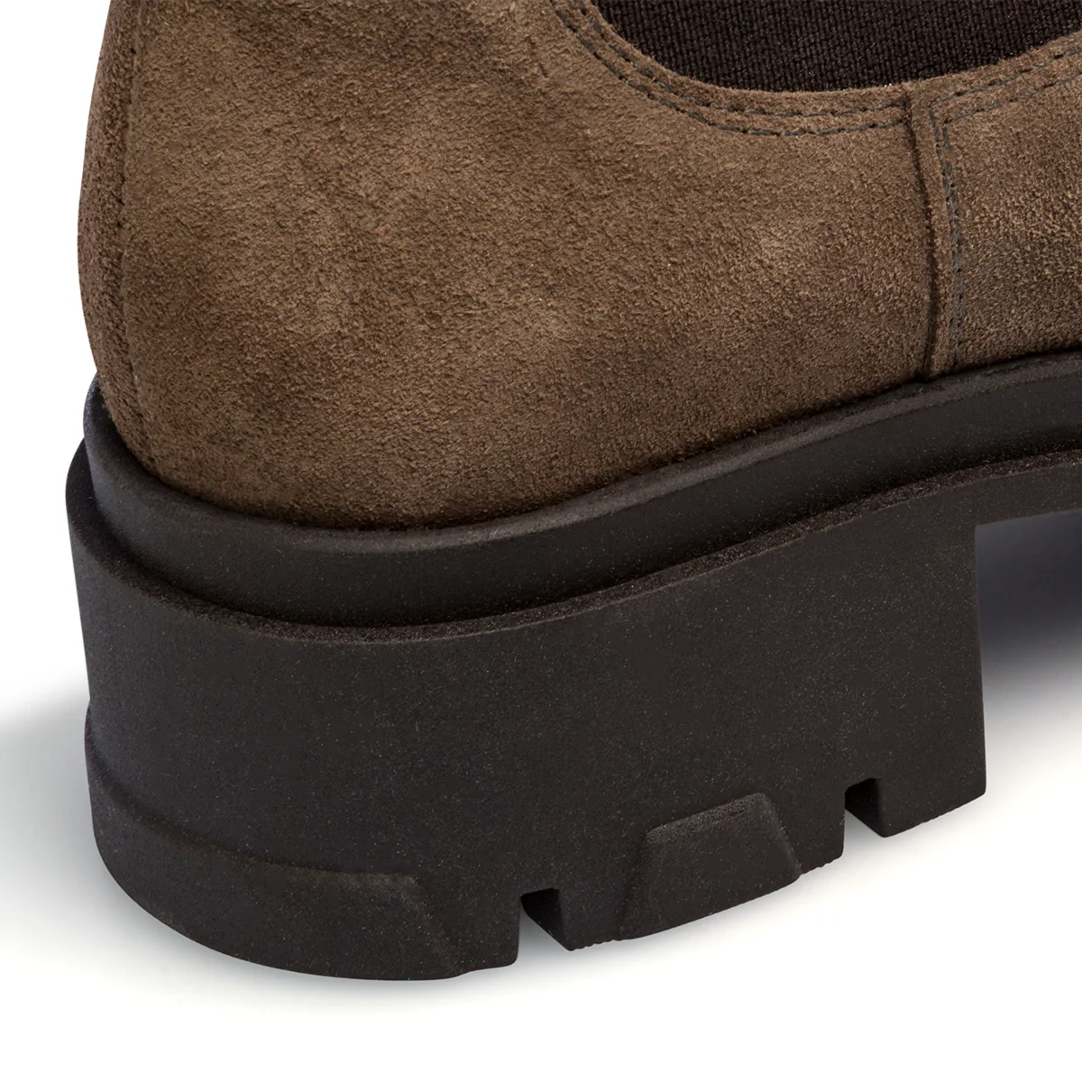 Stivaletti beige in pelle scamosciata da donna con inserti elastici Primopiano - Image 7