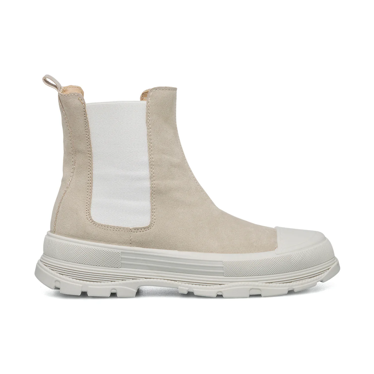 Stivaletti beige scamosciati con inserti elastici Swish Jeans