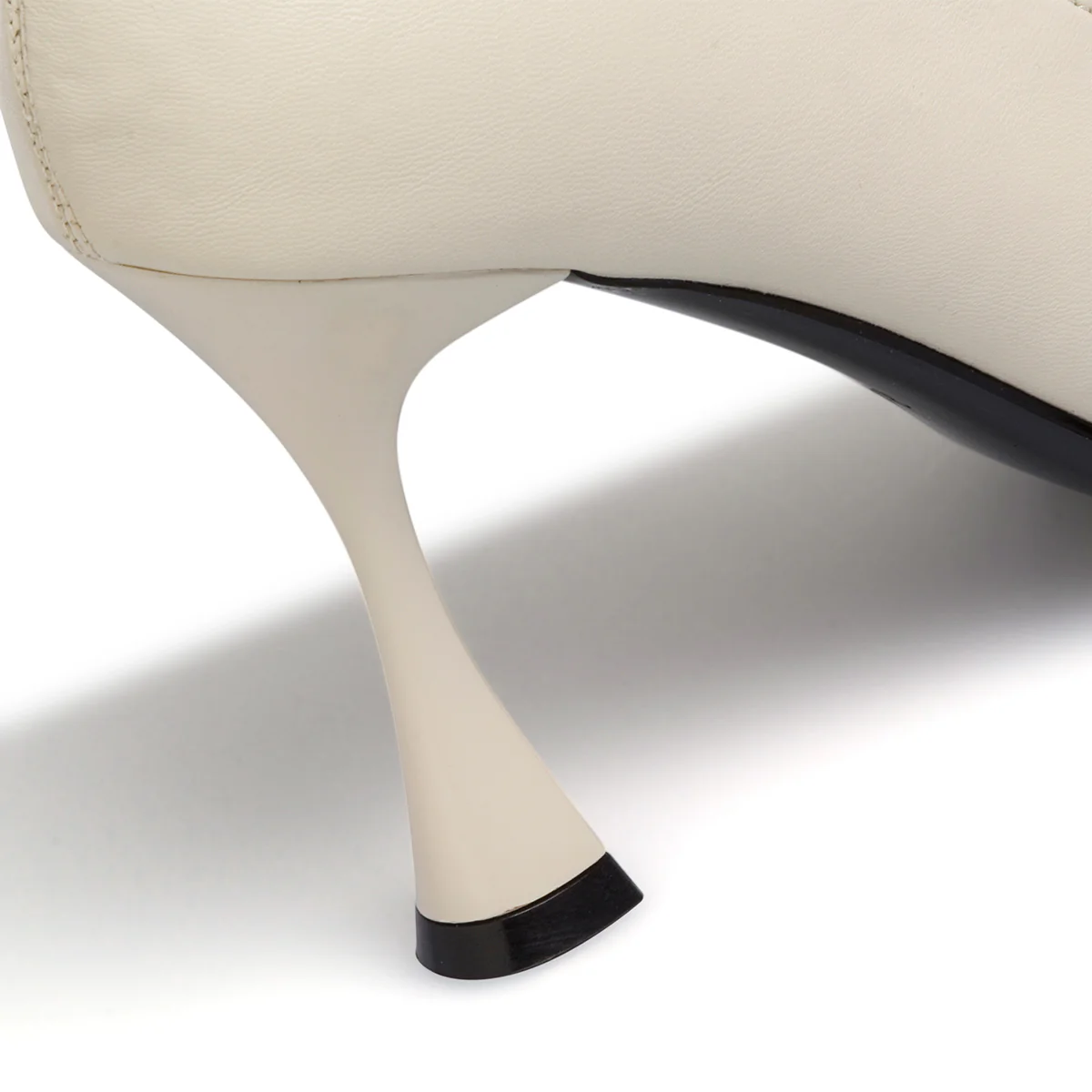 Stivaletti bianchi da donna con tacco a rocchetto 9 cm Lora Ferres - Image 19