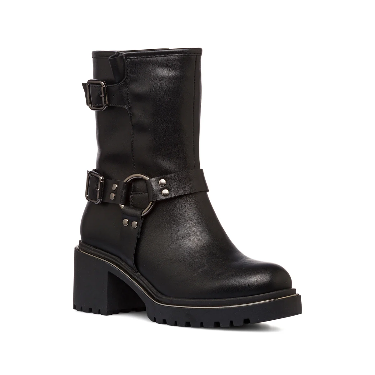 Stivaletti biker con tacco 6 cm neri da donna Lora Ferres - Image 2