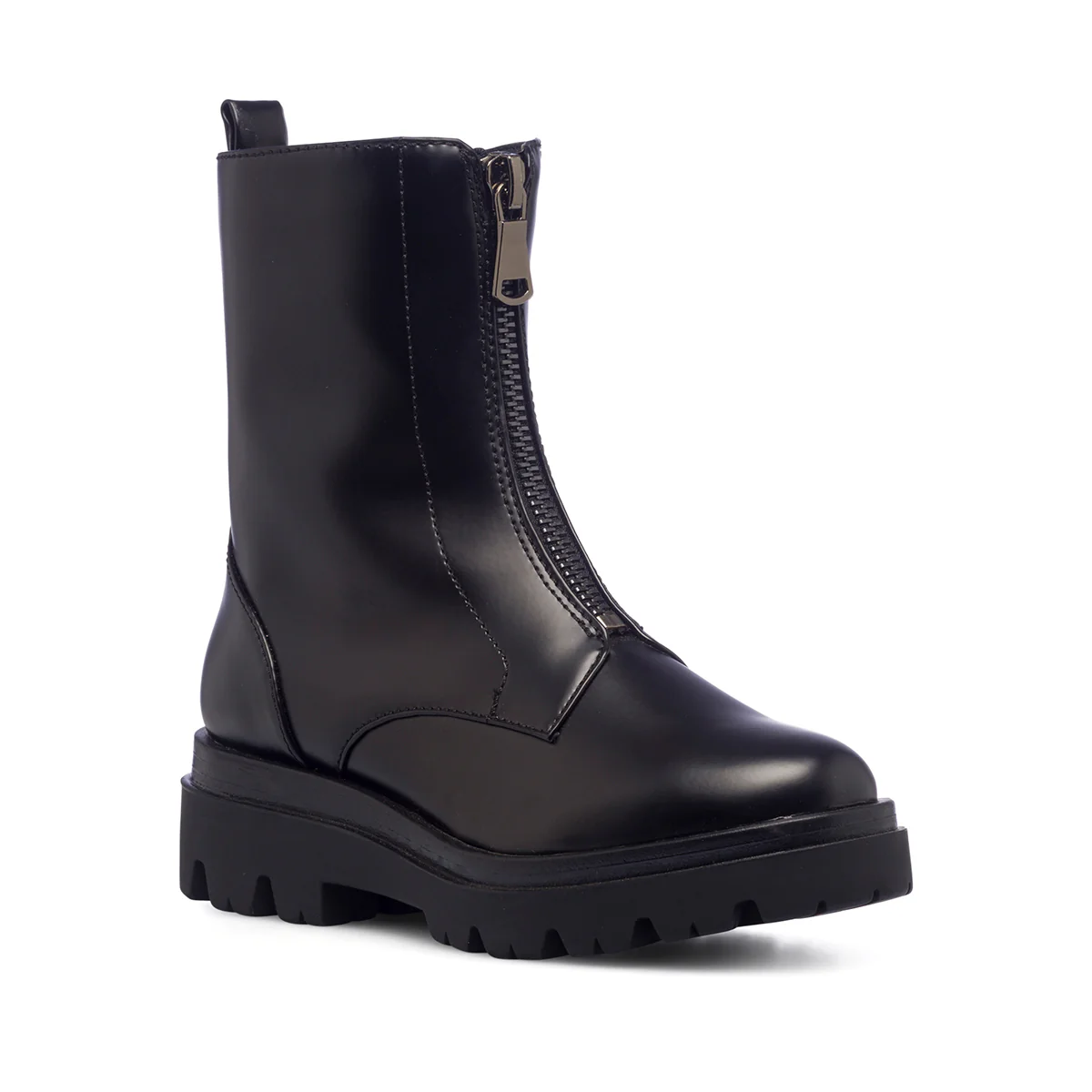 Stivaletti chunky neri da donna con zip frontale Lora Ferres - Image 2