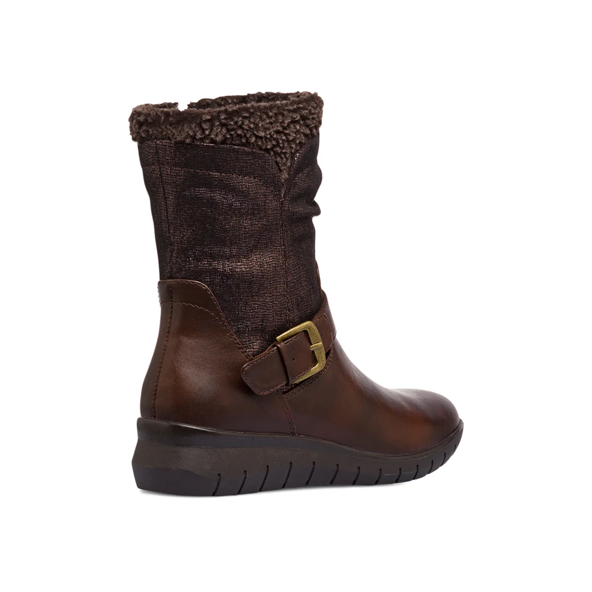 Stivaletti comfort marroni da donna con fibbia P Soft - Image 3