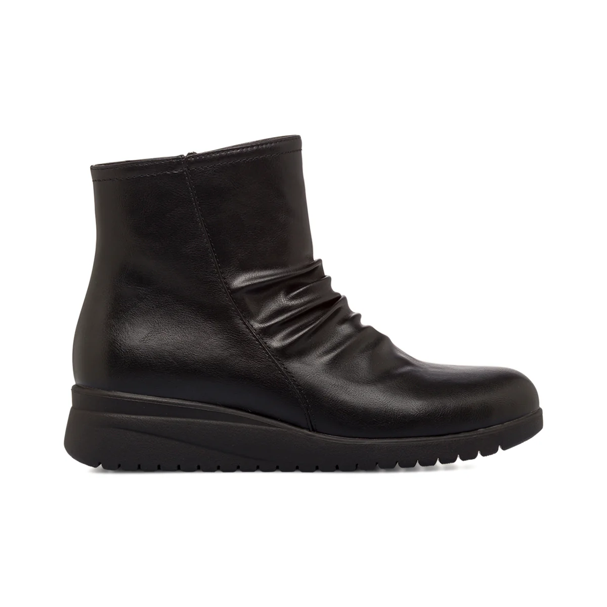 Stivaletti comfort neri con effetto arricciato da Donna P Soft