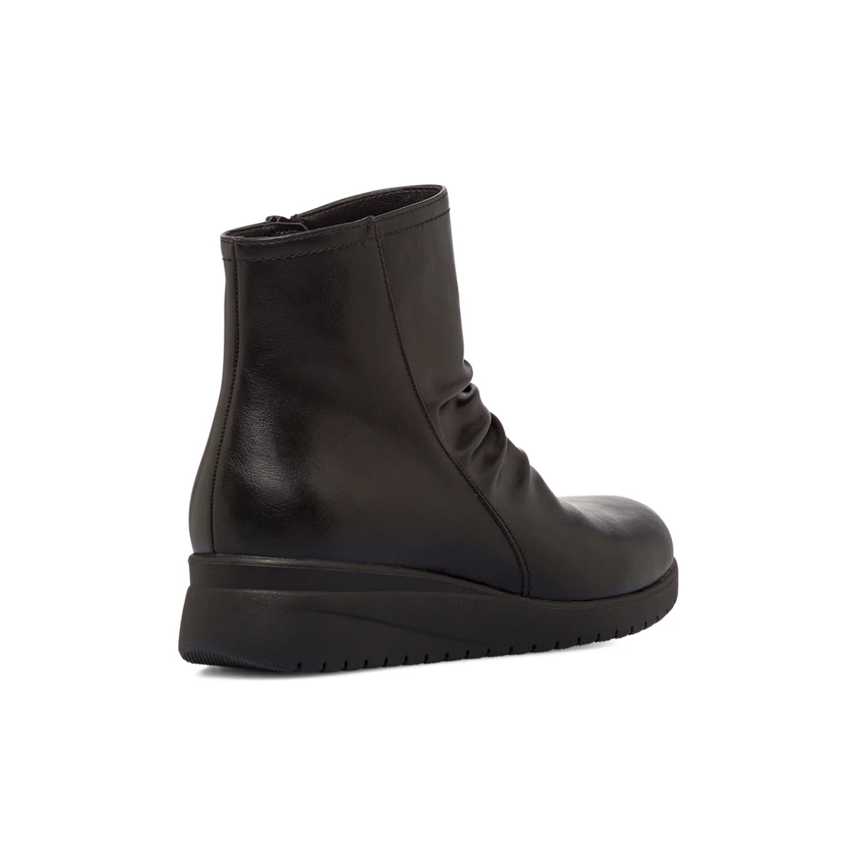 Stivaletti comfort neri con effetto arricciato da Donna P Soft - Image 3