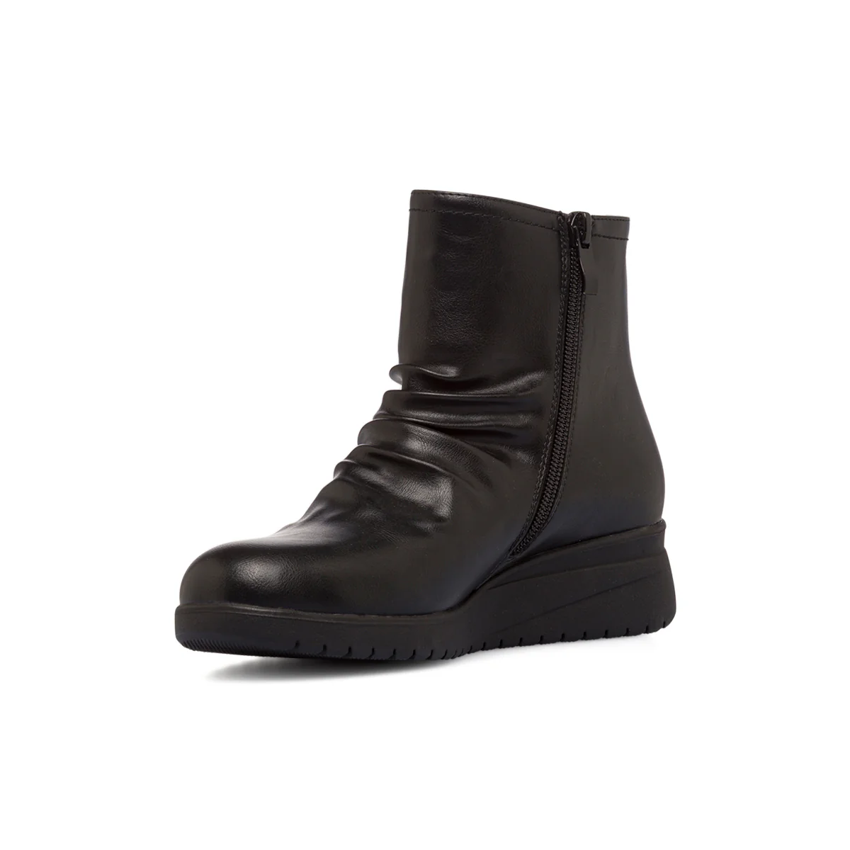 Stivaletti comfort neri con effetto arricciato da Donna P Soft - Image 4