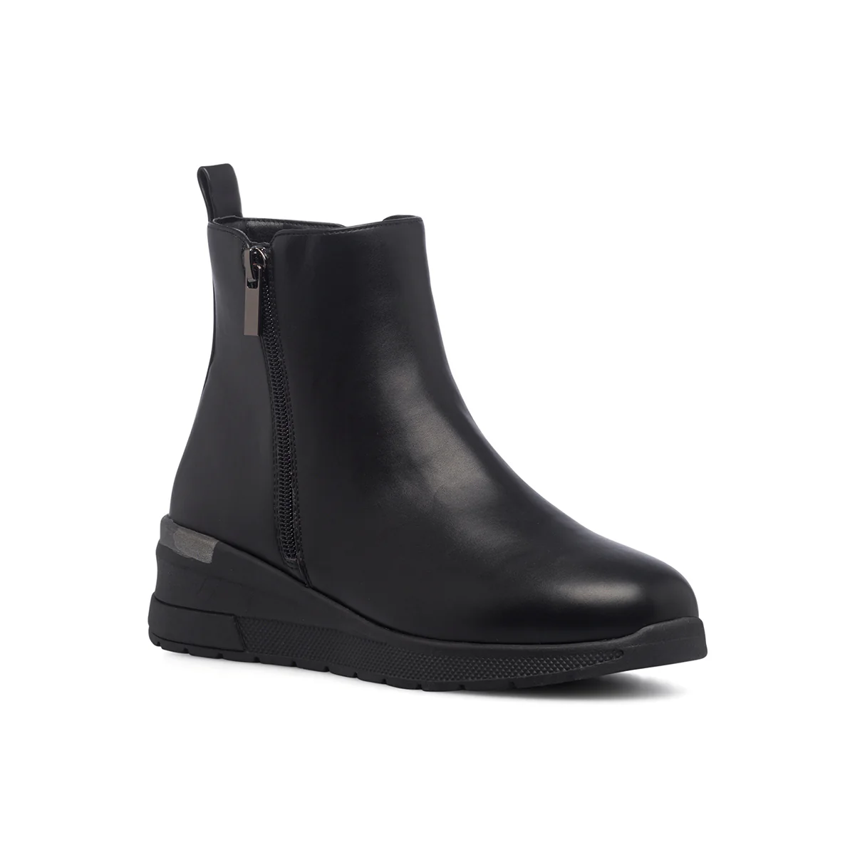 Stivaletti comfort neri con zip laterale P Soft - Image 2
