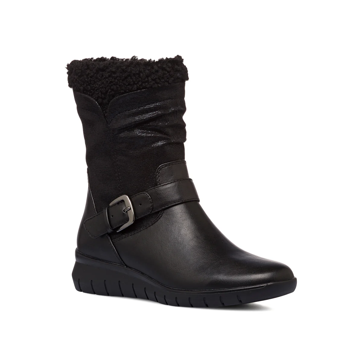 Stivaletti comfort neri da donna con fibbia P Soft - Image 2