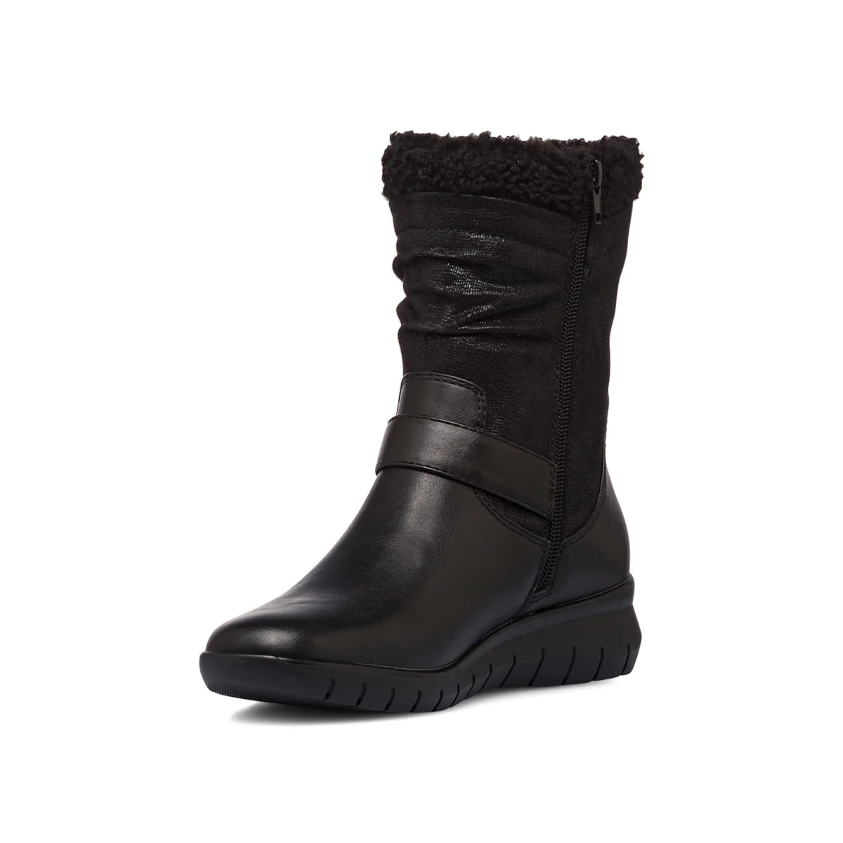 Stivaletti comfort neri da donna con fibbia P Soft - Image 4