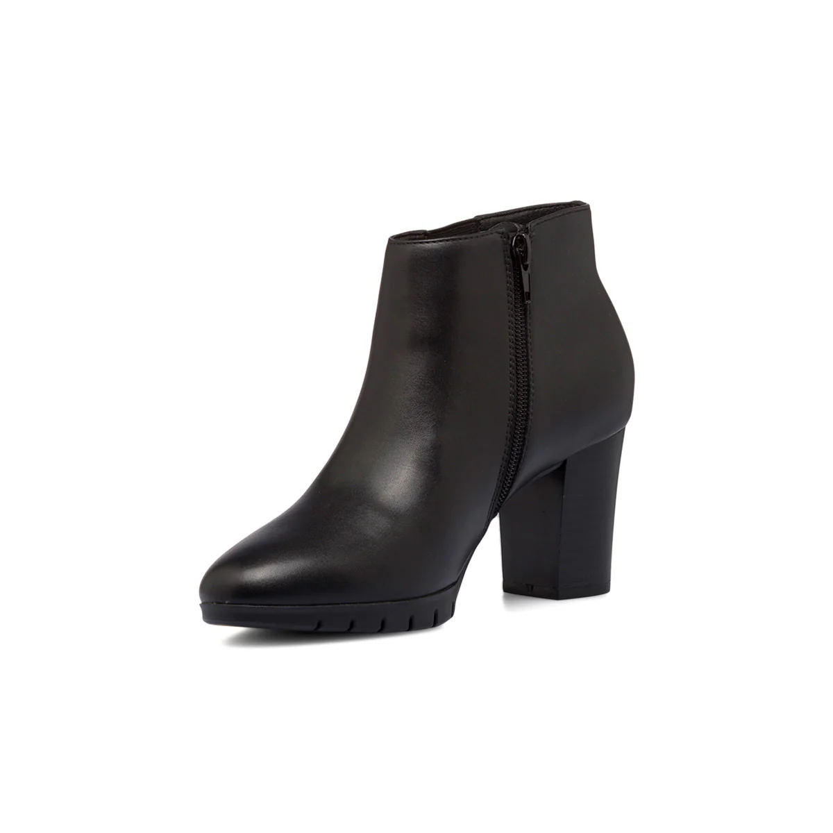 Stivaletti comfort neri da donna con tacco 7 cm ed elastico laterale P Soft - Image 5