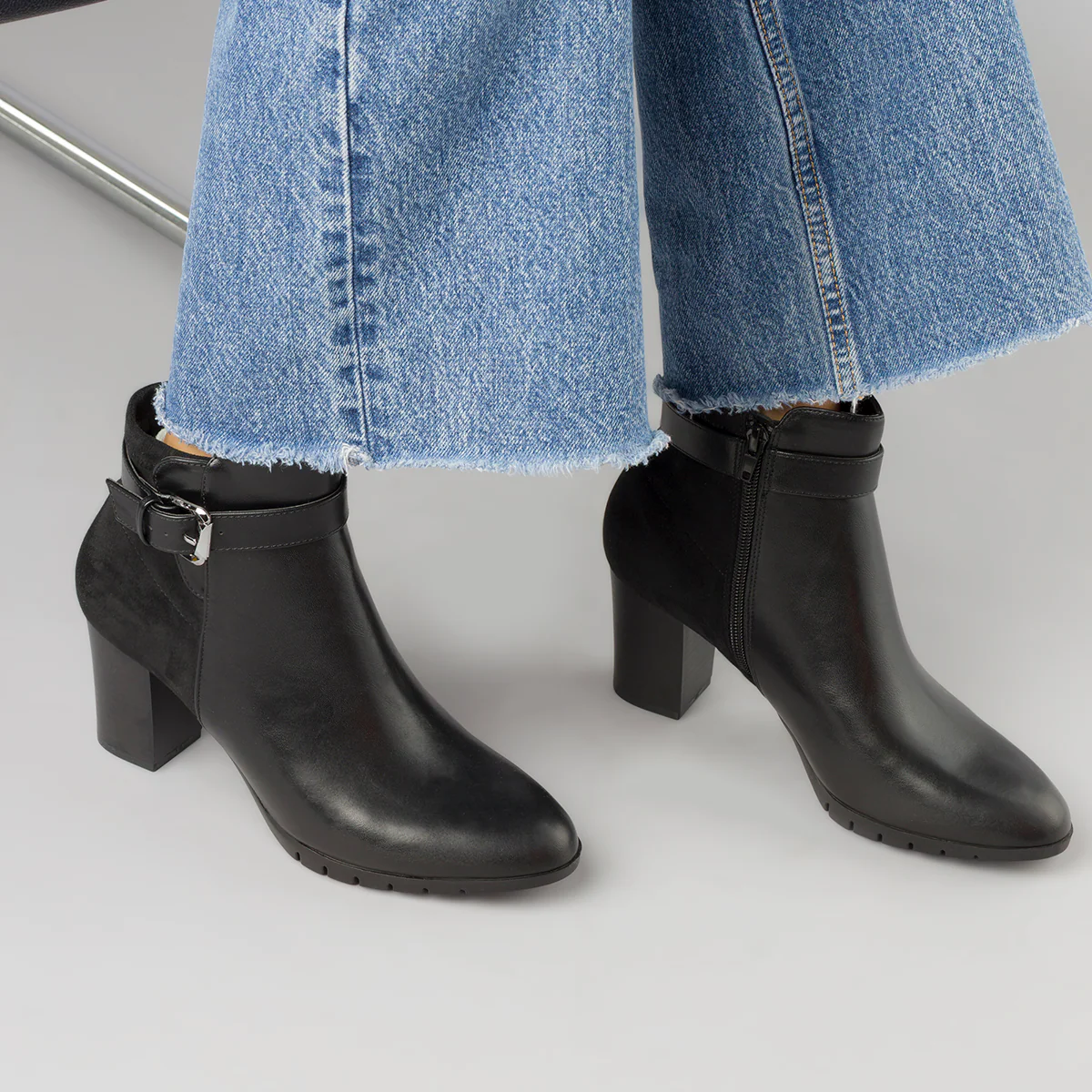 Stivaletti comfort neri da Donna con tacco 7 cm P Soft - Image 2