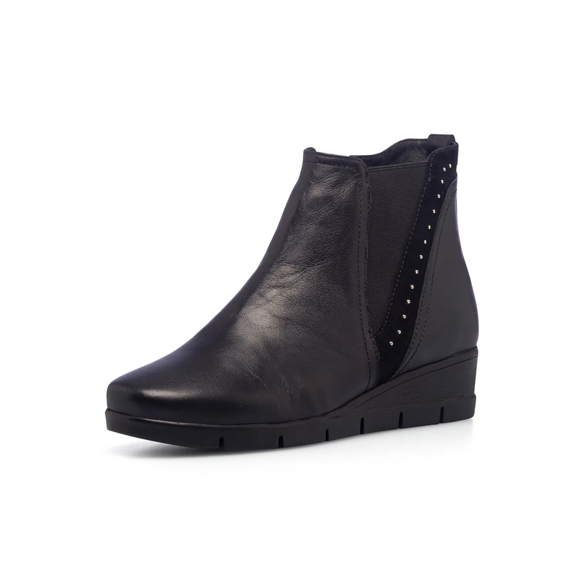 Stivaletti comfort neri in pelle da donna con piccole borchie Formawell - Image 2