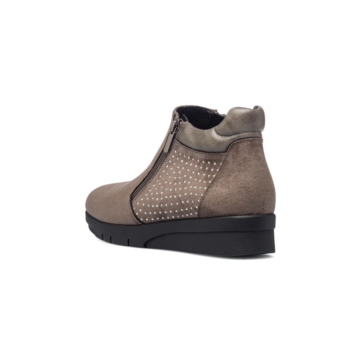 Stivaletti comfort taupe con strass P Soft - Image 5