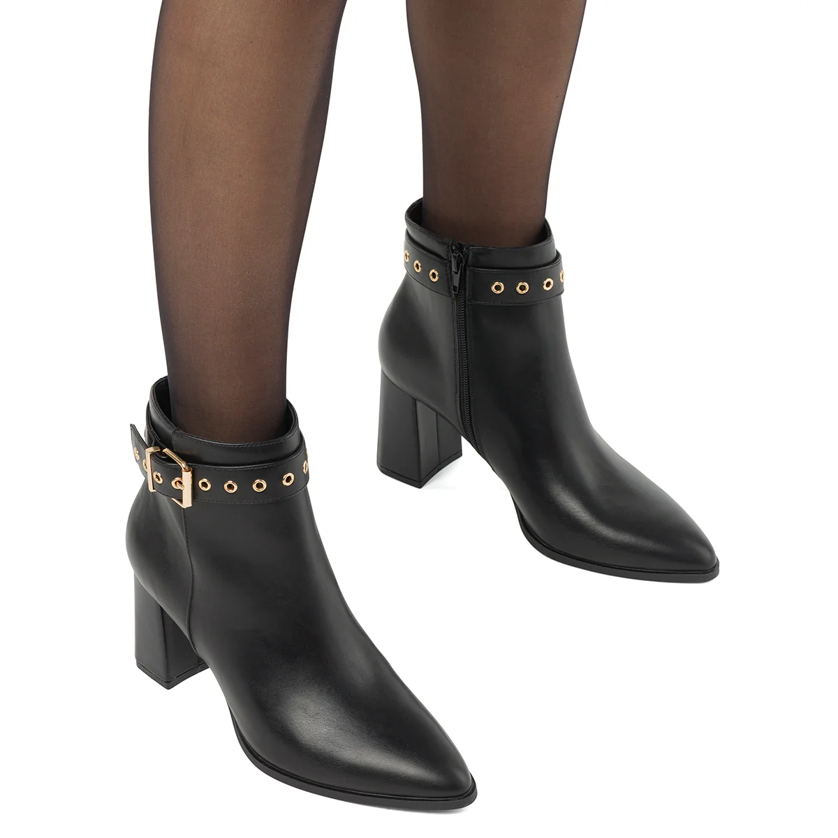 Stivaletti comodi e flessibili neri da Donna con tacco 7,5 cm P Smart