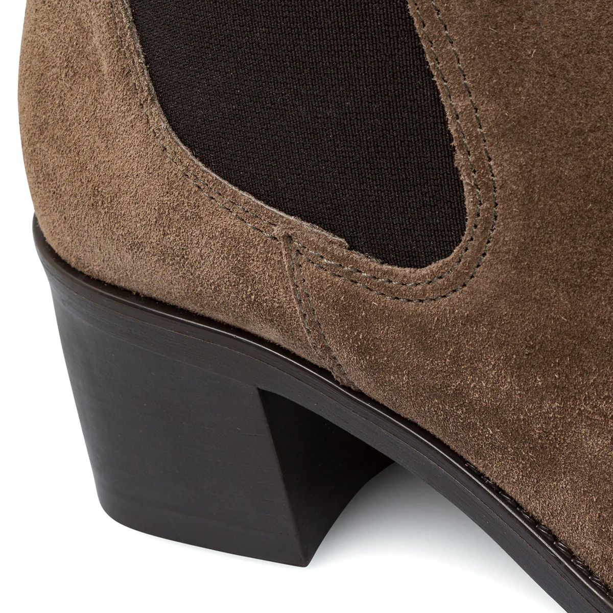 Stivaletti con elastici in pelle marroni da donna con tacco a blocco 6 cm P Essentials - Image 6