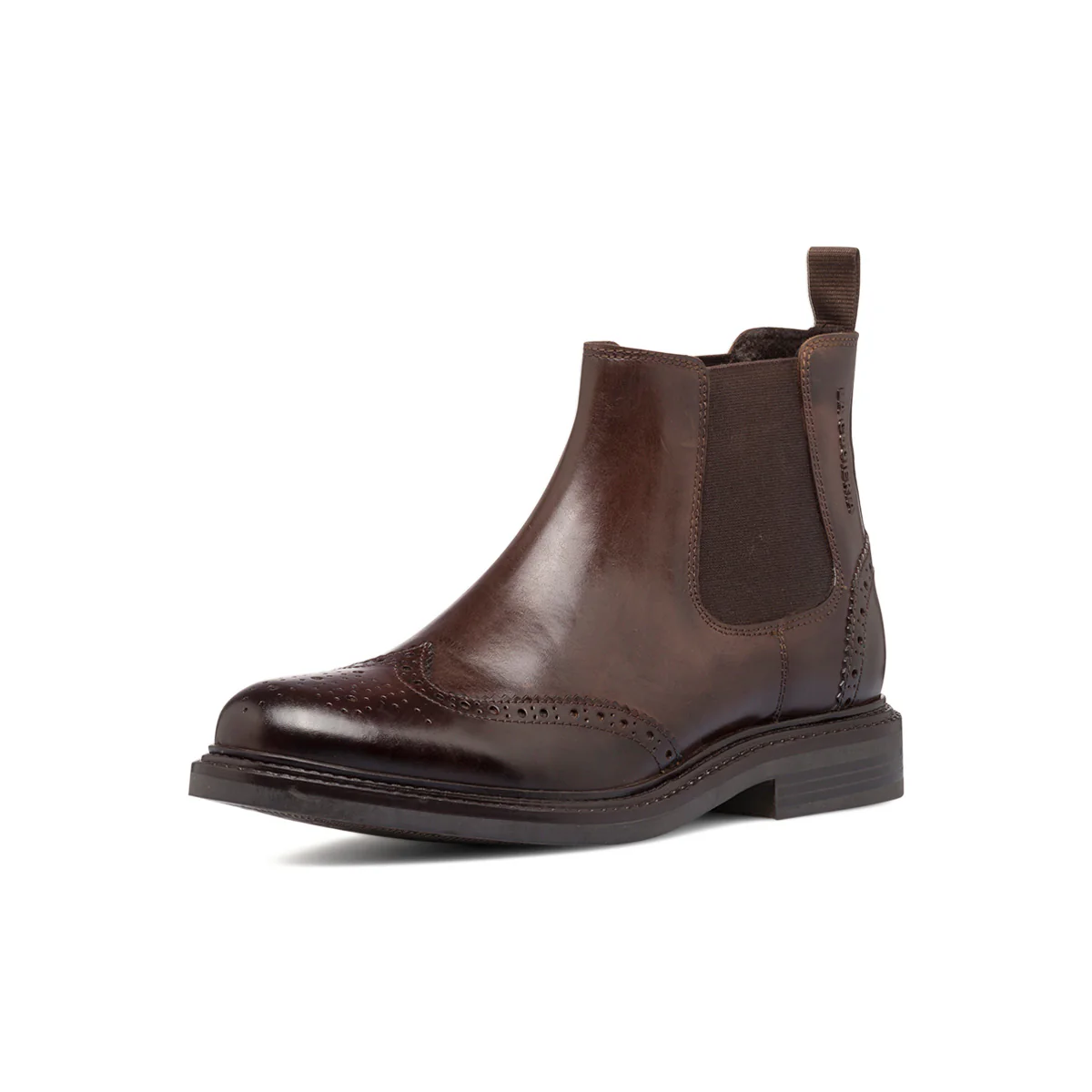 Stivaletti eleganti con elastici in pelle marroni da uomo con dettagli brogue La Cuoieria - Image 2