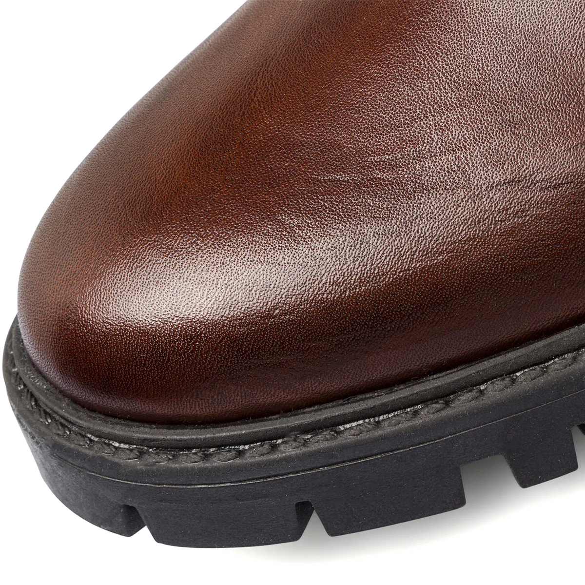 Stivaletti con elastici marroni in pelle da uomo con suola chunky Primopiano - Image 8