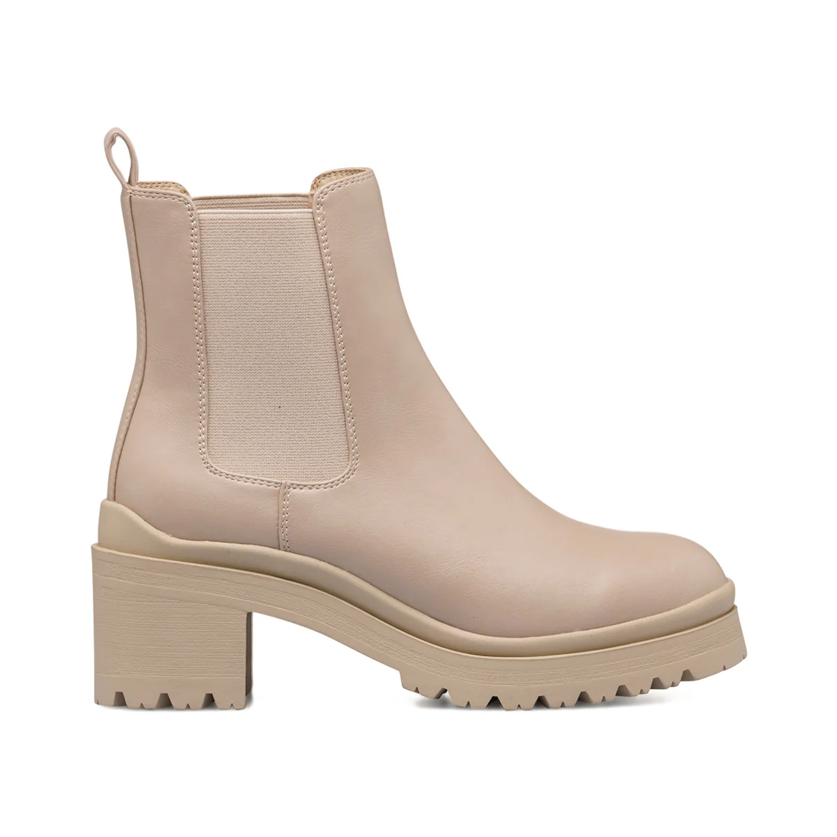 Stivaletti con elastici taupe da donna con tacco a blocco 6 cm Swish Jeans
