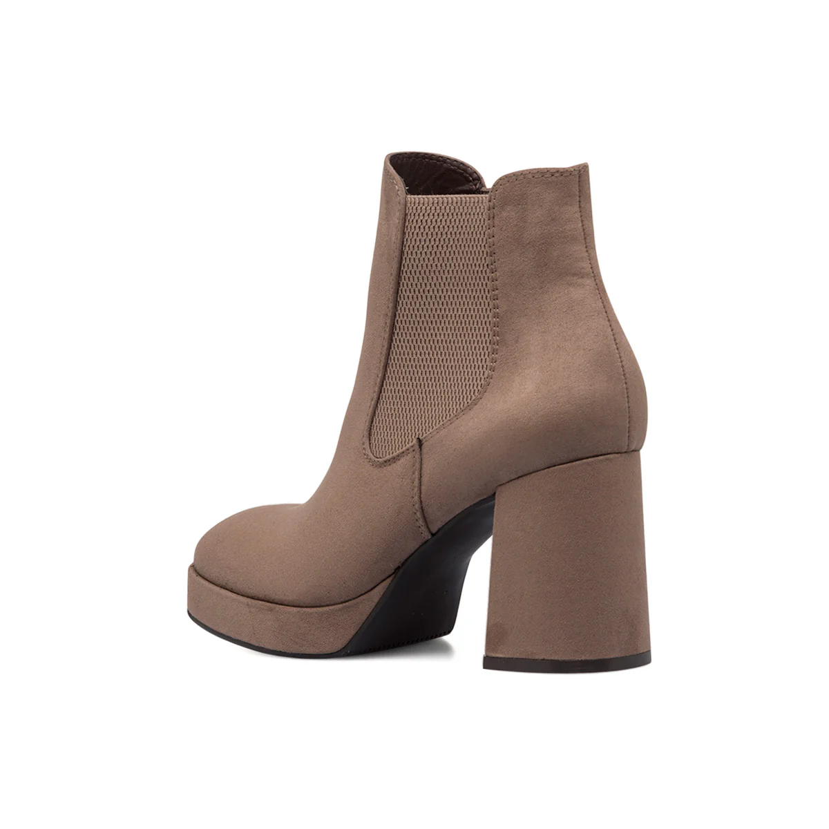 Stivaletti con elastici taupe da donna con tacco a blocco 9 cm Lora Ferres - Image 3