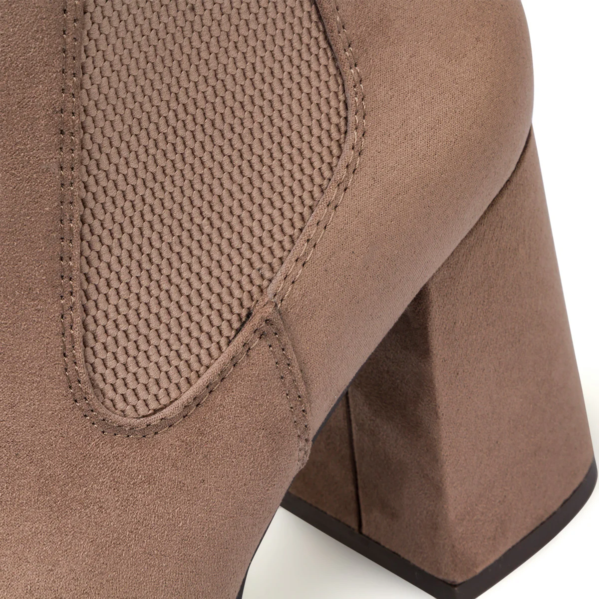 Stivaletti con elastici taupe da donna con tacco a blocco 9 cm Lora Ferres - Image 6