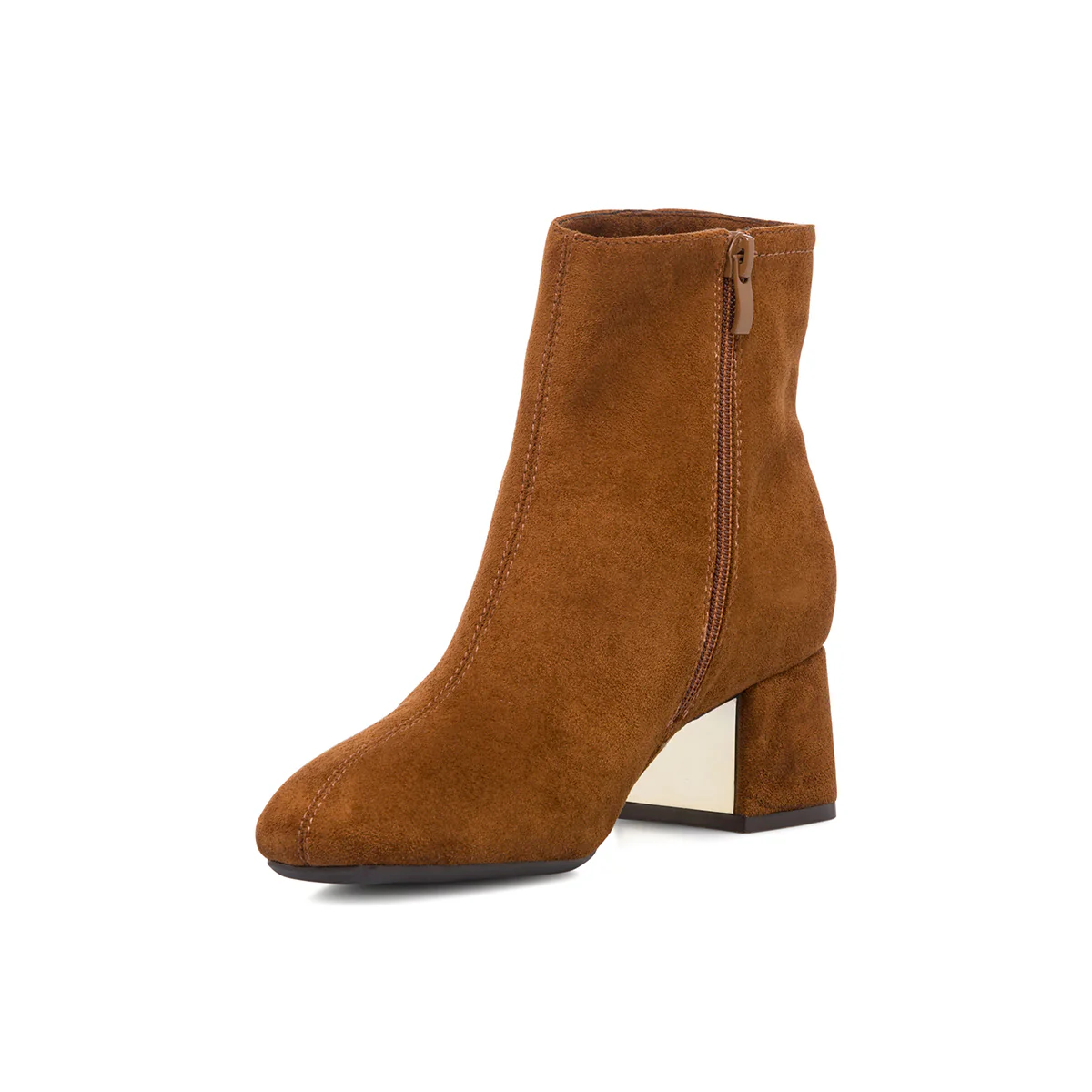 Stivaletti con tacco 5,5 cm da donna marroni effetto scamosciato Lora Ferres - Image 8