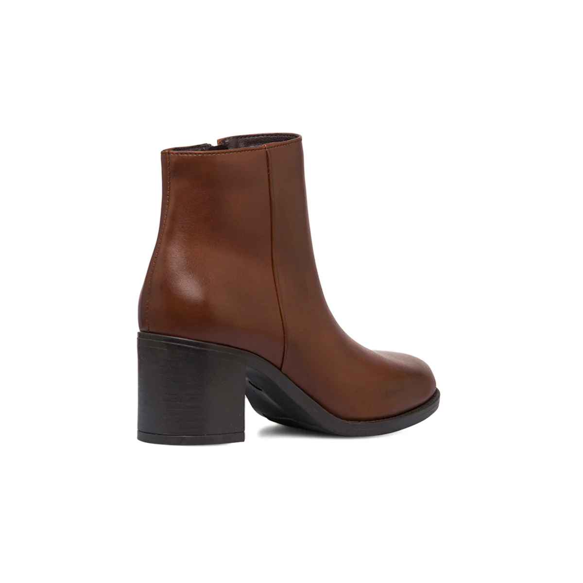 Stivaletti con tacco 6,5 cm da donna marroni in pelle P Essentials - Image 3