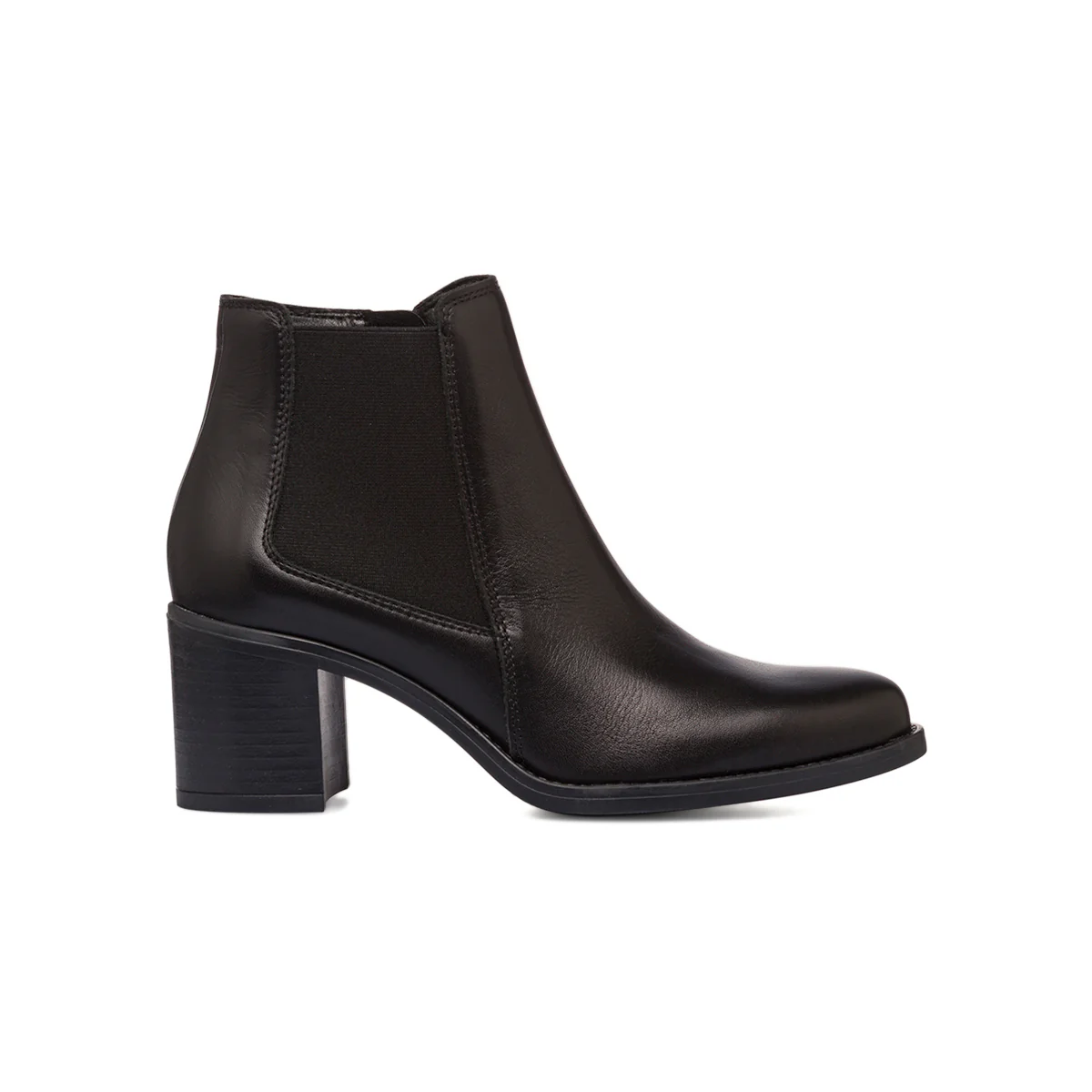 Stivaletti con tacco 6,5 cm da donna neri in pelle P Essentials